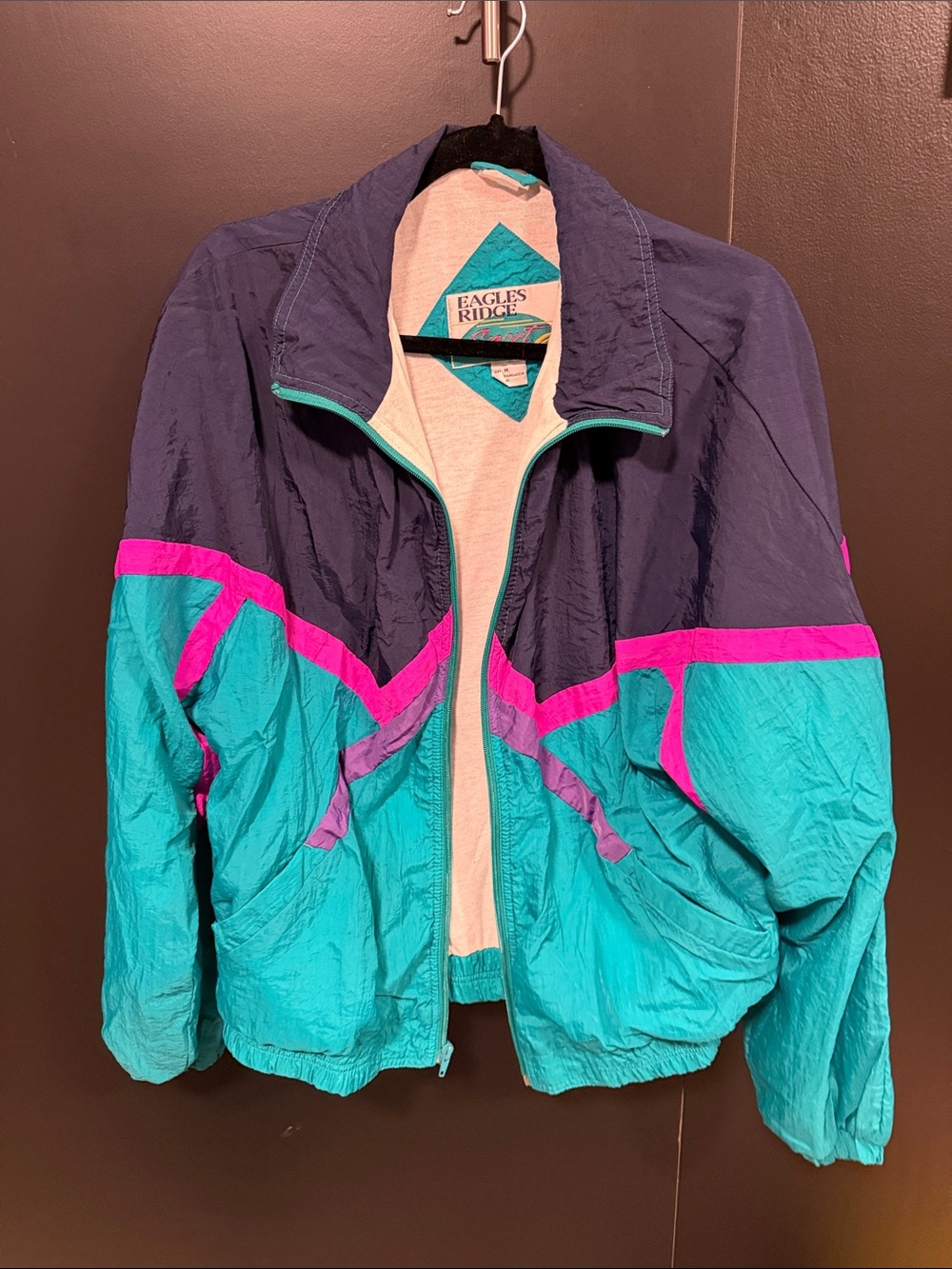 Women's Teal & Purple Colorblock Ski Jacket with Pink Accents